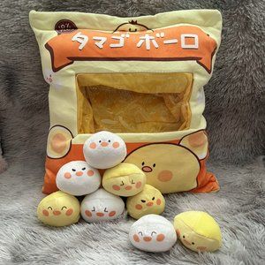 Little Chicken Snack Pillow plush with 8 mini Stuffed Toy